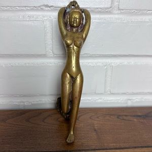 Brass Nude Naked Goddess Woman Door-handle Pull